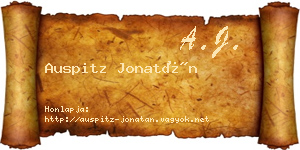 Auspitz Jonatán névjegykártya